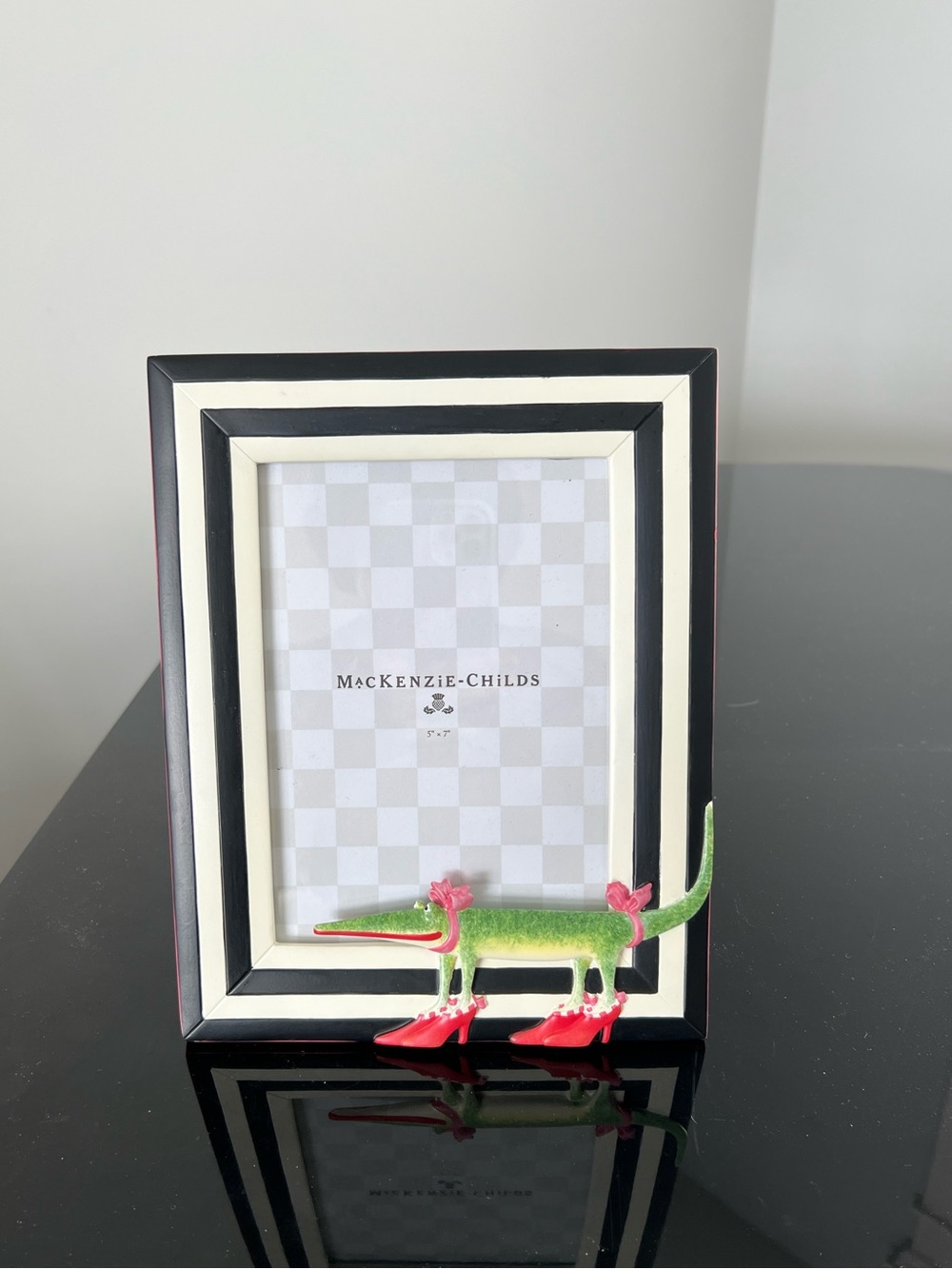 MacKenzie-Childs Patience Brewster Gloria Alligator 5”x7” Picture Frame